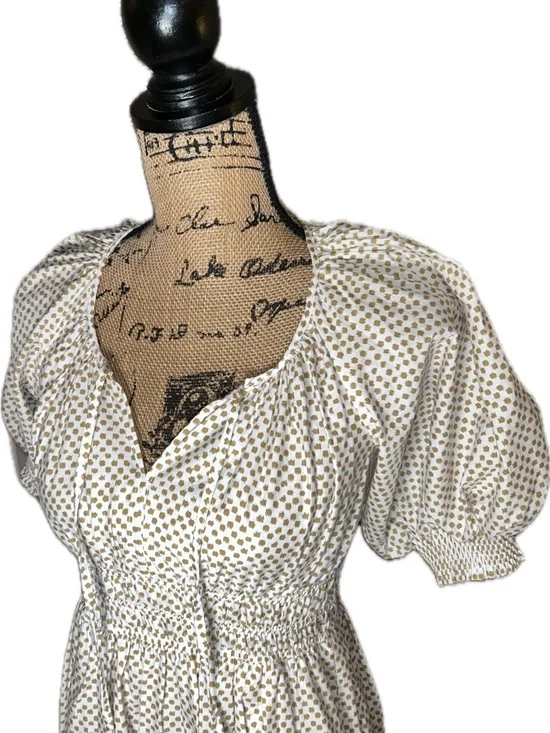 Anthropologie The Somerset Cotton Cottagecore Puff Sleeve Peasant Maxi Dress XS - Picture 3 of 12